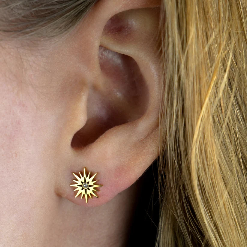 Hackney Nine - Amnisty Gold Stud Earrings