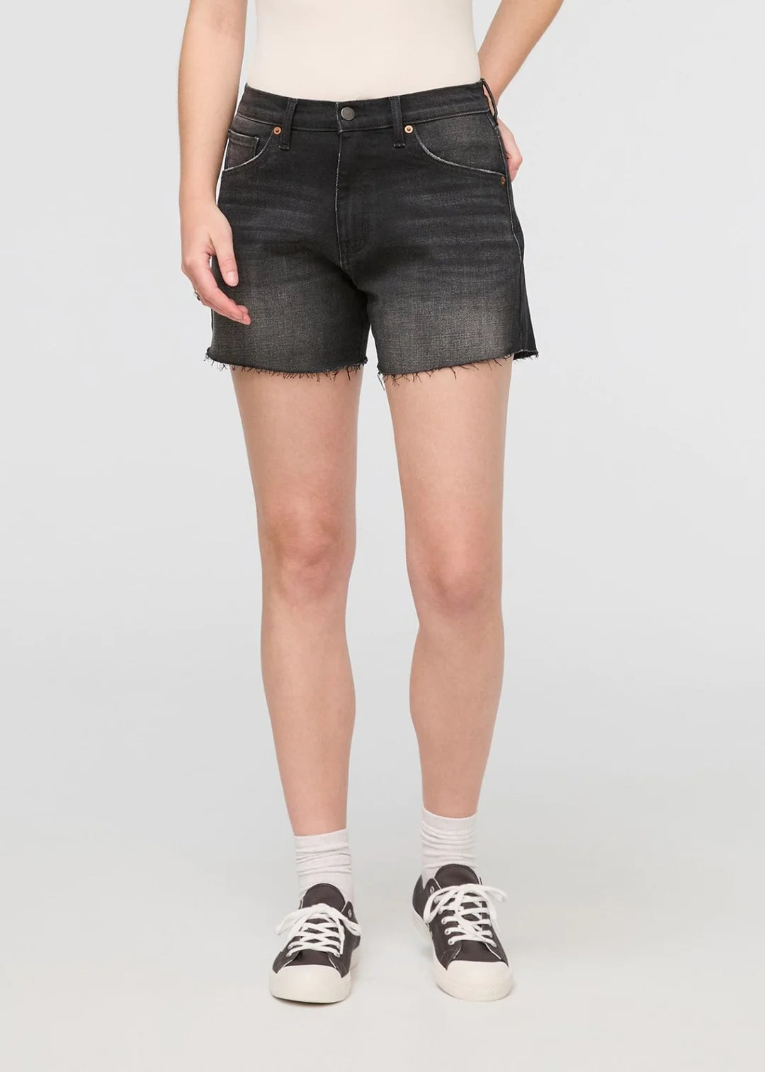 DUER - Performance Denim High Rise A-Line Shorts