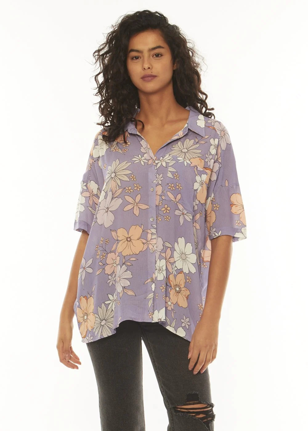 Sisstrevolution - Stay Stoked Short Sleeve Woven Top
